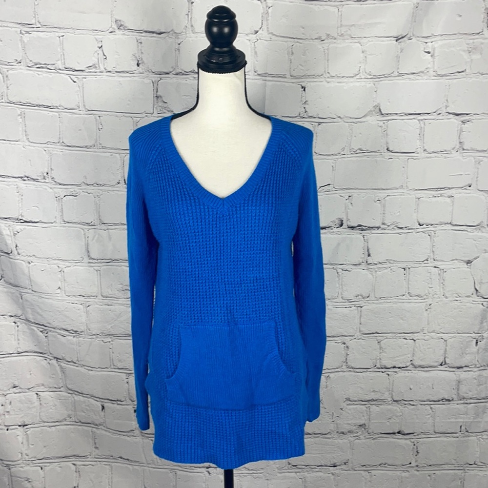 NWOT LOLE Knit Blue V-neck Pullover Sweater Sz Small